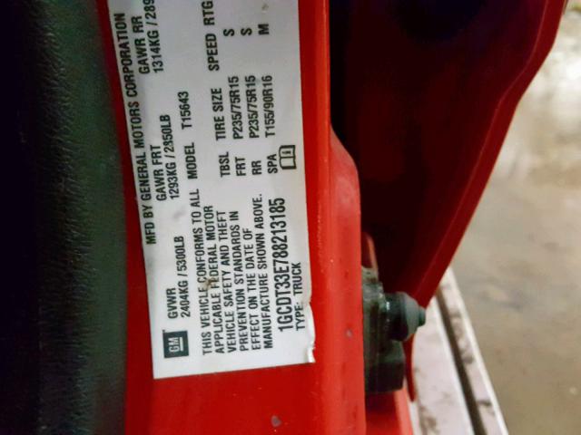 1GCDT33E788213185 - 2008 CHEVROLET COLORADO L RED photo 10