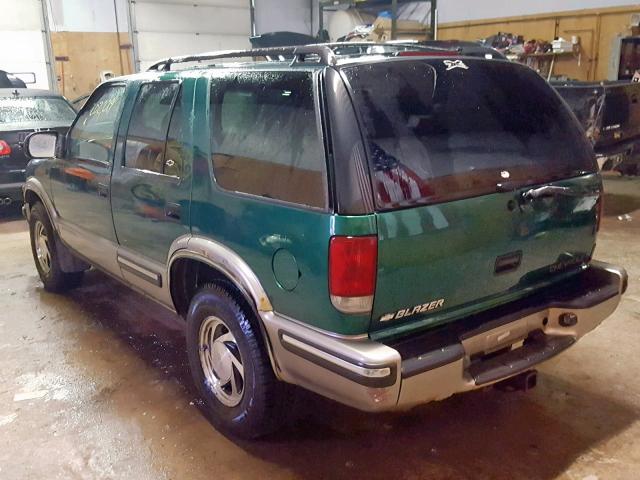 1GNDT13W8X2231300 - 1999 CHEVROLET BLAZER GREEN photo 3