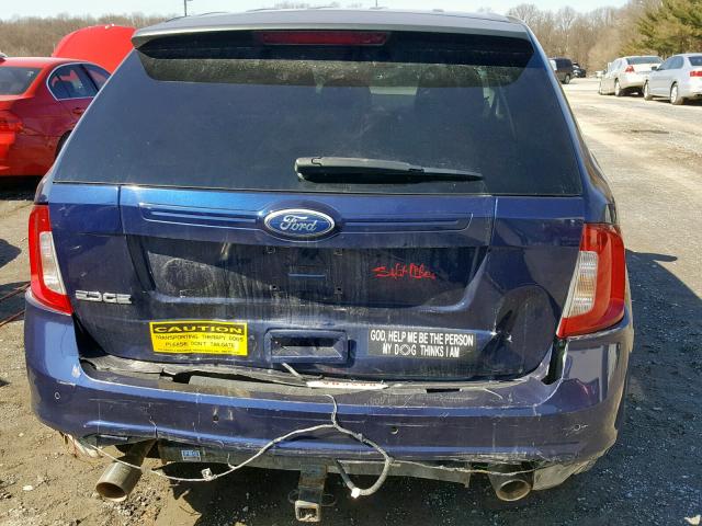 2FMDK3GCXBBA12246 - 2011 FORD EDGE SE BLUE photo 9