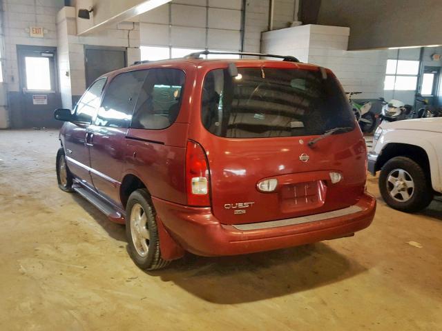4N2ZN16TX1D820853 - 2001 NISSAN QUEST SE RED photo 3