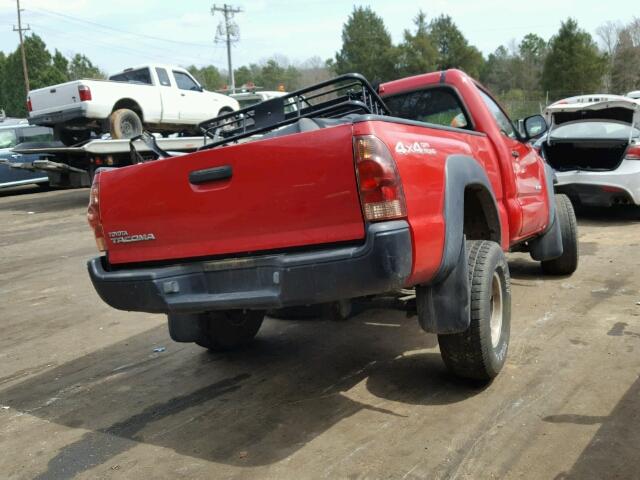 5TEPX42N15Z099428 - 2005 TOYOTA TACOMA RED photo 4