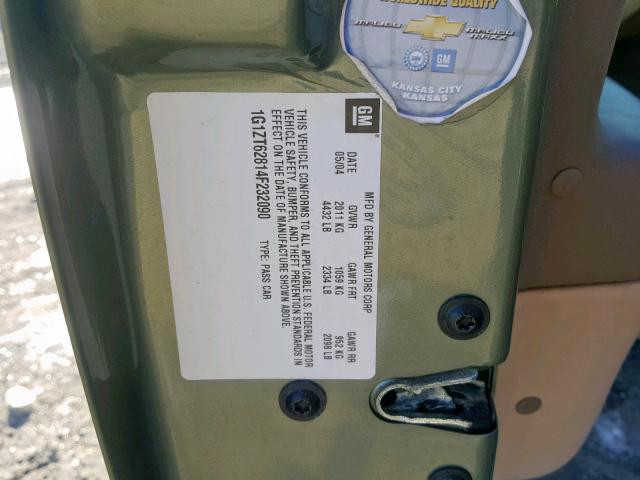 1G1ZT62814F232090 - 2004 CHEVROLET MALIBU MAX 绿色 照片 10