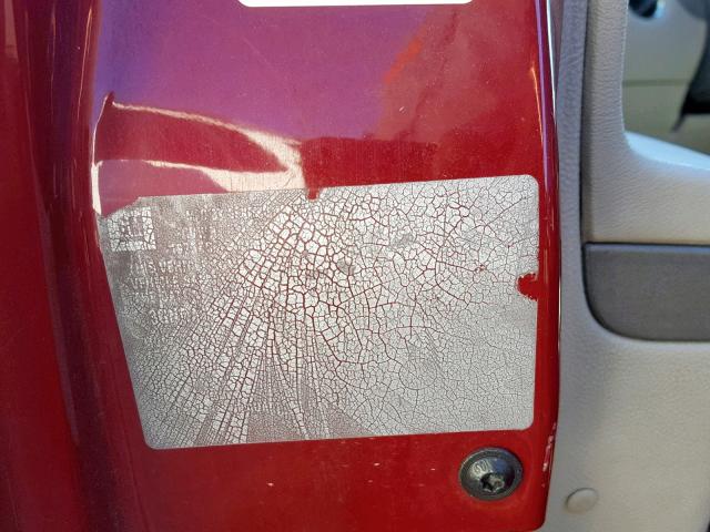 3GNDA13D77S582773 - 2007 CHEVROLET HHR LS Rojo foto 10