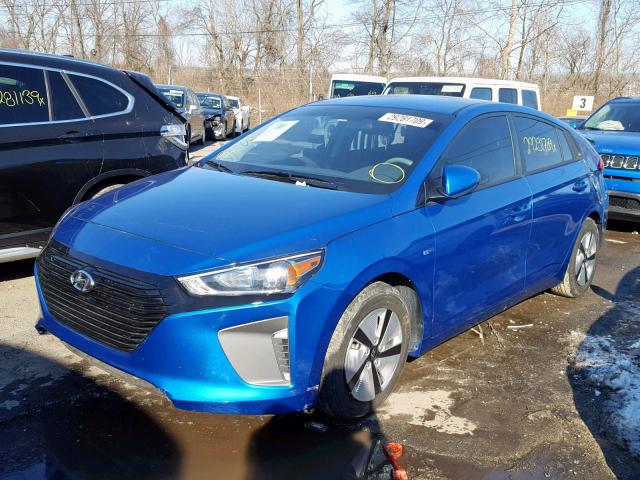 KMHC65LC9JU062422 - 2018 HYUNDAI IONIQ BLUE BLUE photo 2