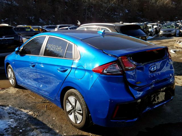 KMHC65LC9JU062422 - 2018 HYUNDAI IONIQ BLUE BLUE photo 3