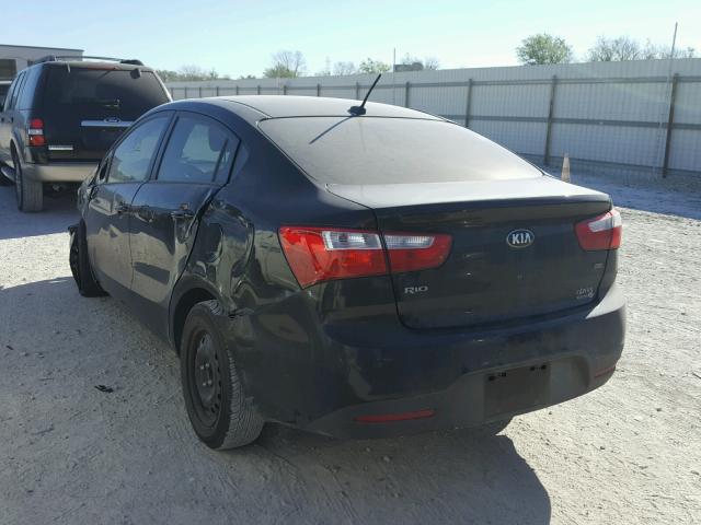 KNADM4A33D6236521 - 2013 KIA RIO LX BLACK photo 3