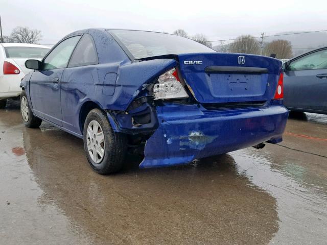 1HGEM22124L039481 - 2004 HONDA CIVIC DX V BLUE photo 3