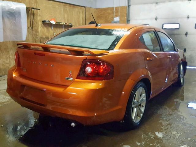 1B3BD1FG6BN620611 - 2011 DODGE AVENGER MA ORANGE photo 4