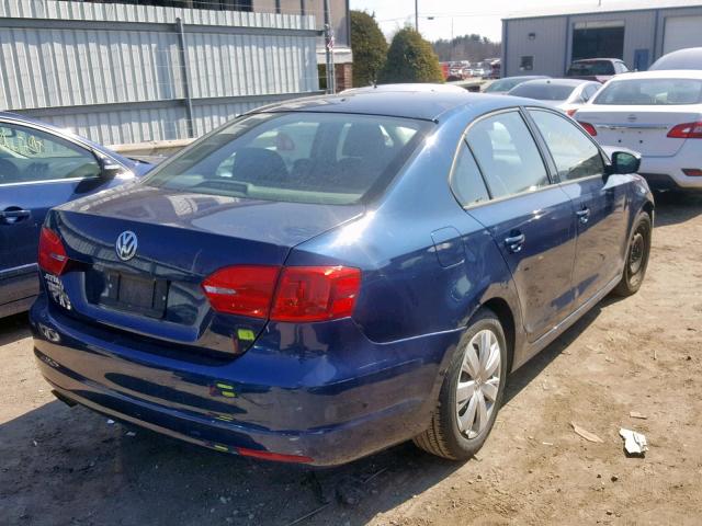 3VW2K7AJXCM346090 - 2012 VOLKSWAGEN JETTA BASE BLUE photo 4