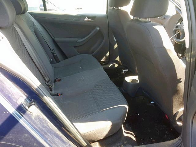 3VW2K7AJXCM346090 - 2012 VOLKSWAGEN JETTA BASE BLUE photo 6