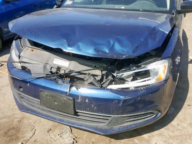 3VW2K7AJXCM346090 - 2012 VOLKSWAGEN JETTA BASE BLUE photo 9
