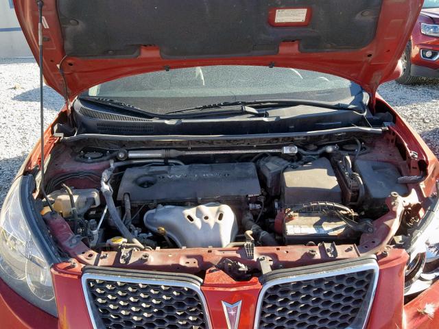 5Y2SN67019Z447545 - 2009 PONTIAC VIBE GT RED photo 7