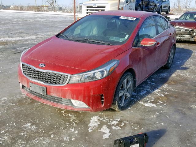 3KPFL4A89JE268874 - 2018 KIA FORTE EX RED photo 2