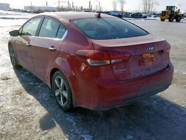 3KPFL4A89JE268874 - 2018 KIA FORTE EX RED photo 3