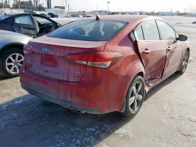 3KPFL4A89JE268874 - 2018 KIA FORTE EX RED photo 4