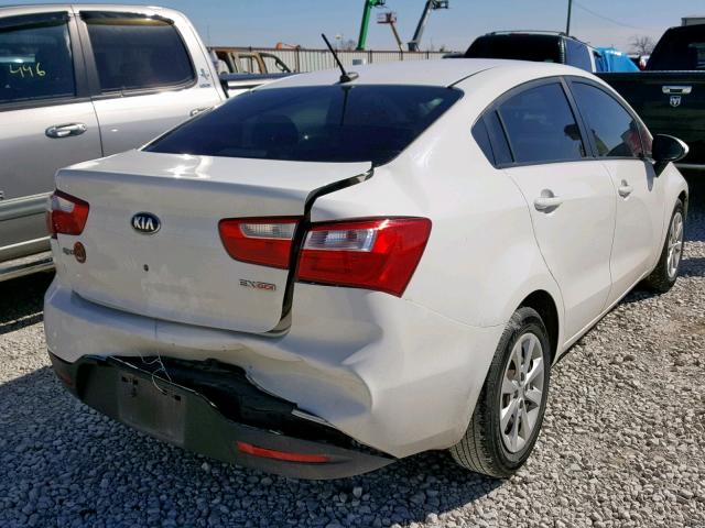 KNADN4A31D6179362 - 2013 KIA RIO EX WHITE photo 4