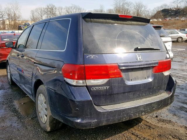 5FNRL38288B049434 - 2008 HONDA ODYSSEY LX BLUE photo 3