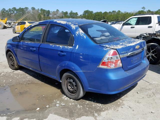 KL1TD56E09B346530 - 2009 CHEVROLET AVEO LS BLUE photo 3