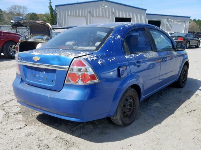 KL1TD56E09B346530 - 2009 CHEVROLET AVEO LS BLUE photo 4