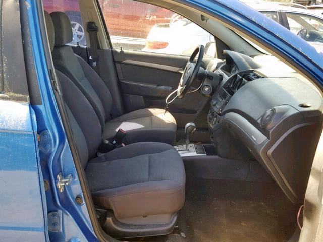 KL1TD56E09B346530 - 2009 CHEVROLET AVEO LS BLUE photo 5