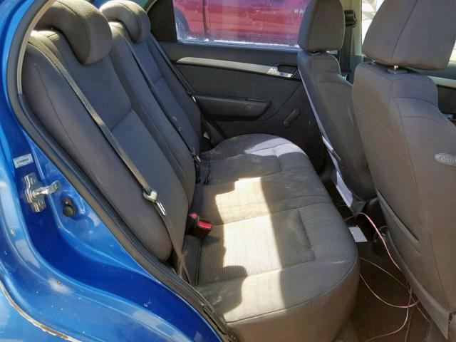 KL1TD56E09B346530 - 2009 CHEVROLET AVEO LS BLUE photo 6