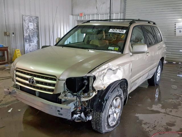 JTEHF21A010030245 - 2001 TOYOTA HIGHLANDER BEIGE photo 2