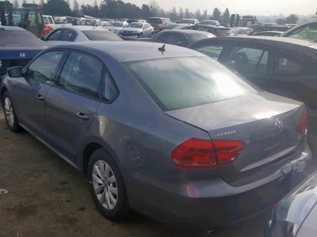 1VWAH7A3XDC030302 - 2013 VOLKSWAGEN PASSAT S GRAY photo 3