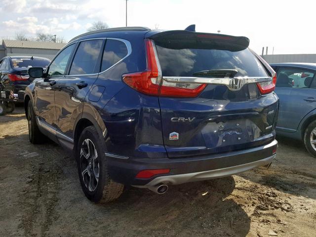 7FARW2H97JE046498 - 2018 HONDA CR-V TOURI BLUE photo 3