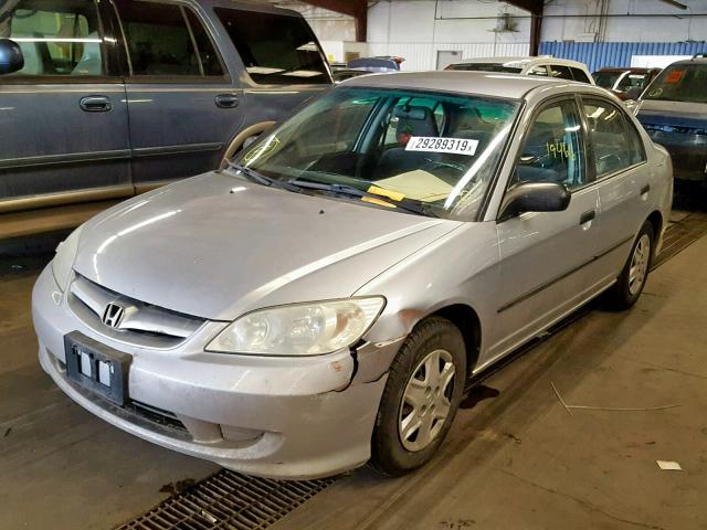 2HGES15115H578491 - 2005 HONDA CIVIC DX SILVER photo 2