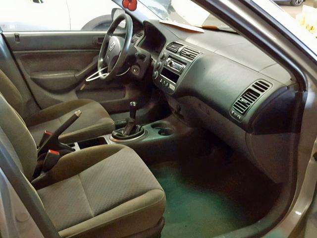 2HGES15115H578491 - 2005 HONDA CIVIC DX SILVER photo 5