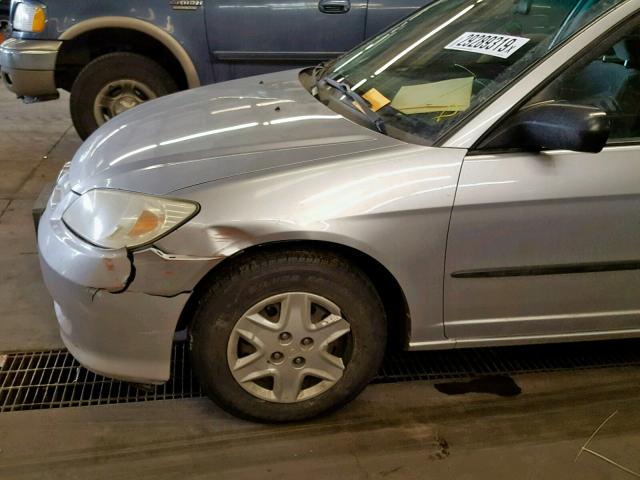 2HGES15115H578491 - 2005 HONDA CIVIC DX SILVER photo 9