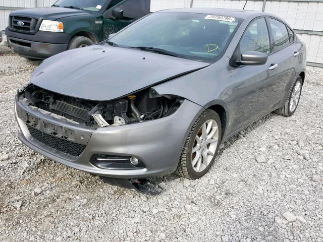 1C3CDFCA6DD103189 - 2013 DODGE DART LIMIT GRAY photo 2