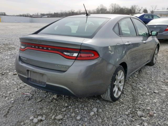 1C3CDFCA6DD103189 - 2013 DODGE DART LIMIT GRAY photo 4