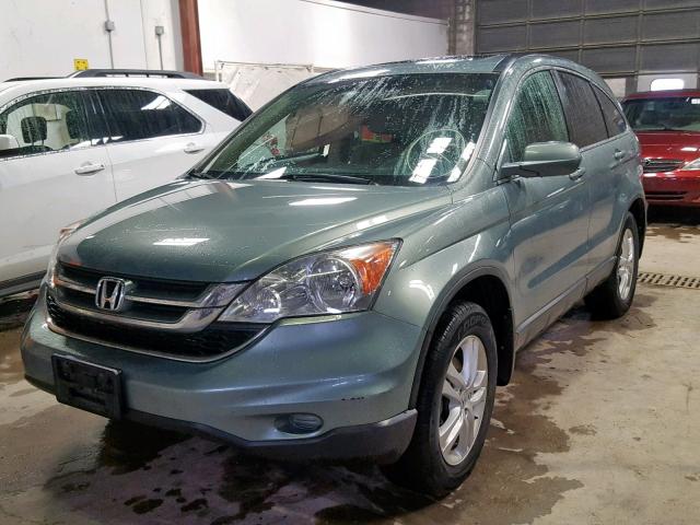 5J6RE4H76BL023988 - 2011 HONDA CR-V EXL GREEN photo 2