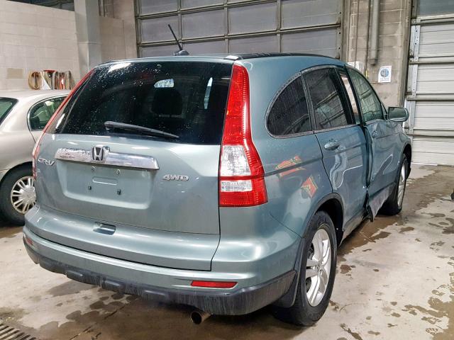 5J6RE4H76BL023988 - 2011 HONDA CR-V EXL GREEN photo 4