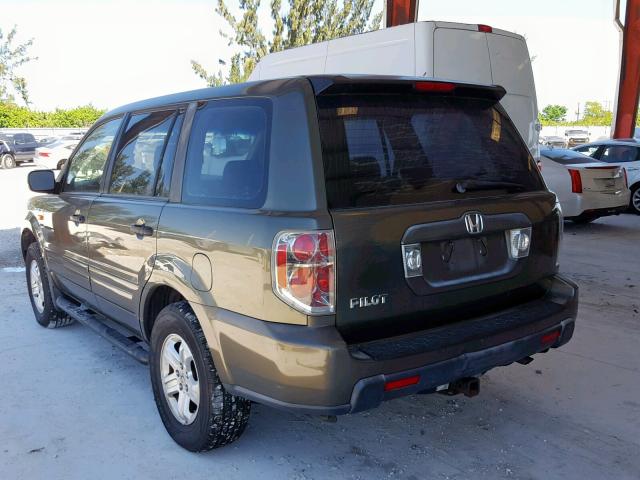 5FNYF28106B034802 - 2006 HONDA PILOT LX GREEN photo 3