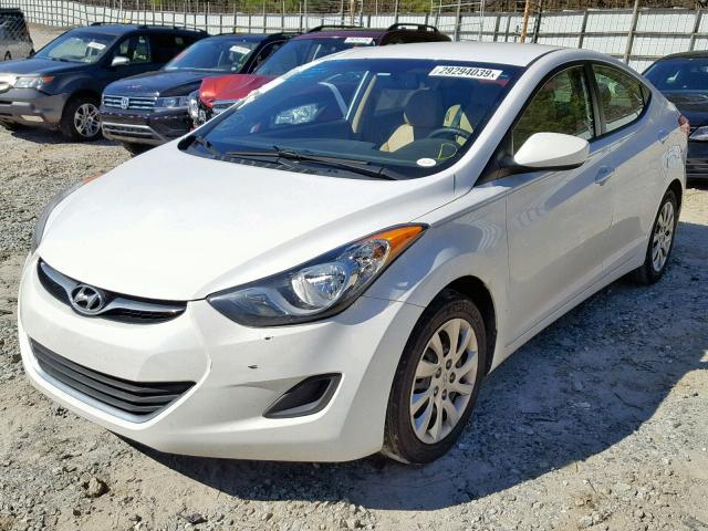 5NPDH4AEXCH114526 - 2012 HYUNDAI ELANTRA GL WHITE photo 2