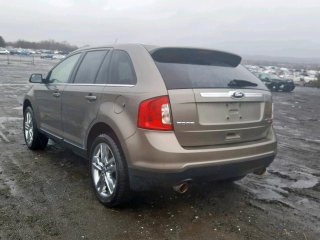 2FMDK4KCXDBA22985 - 2013 FORD EDGE LIMIT GRAY photo 3