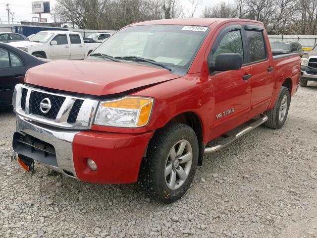 1N6BA0ED3CN327109 - 2012 NISSAN TITAN S RED photo 2