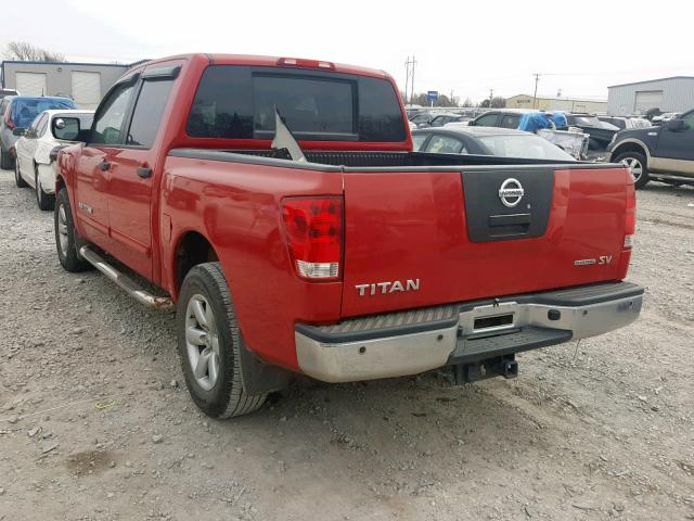 1N6BA0ED3CN327109 - 2012 NISSAN TITAN S RED photo 3