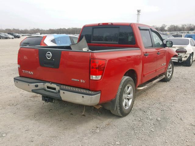 1N6BA0ED3CN327109 - 2012 NISSAN TITAN S RED photo 4