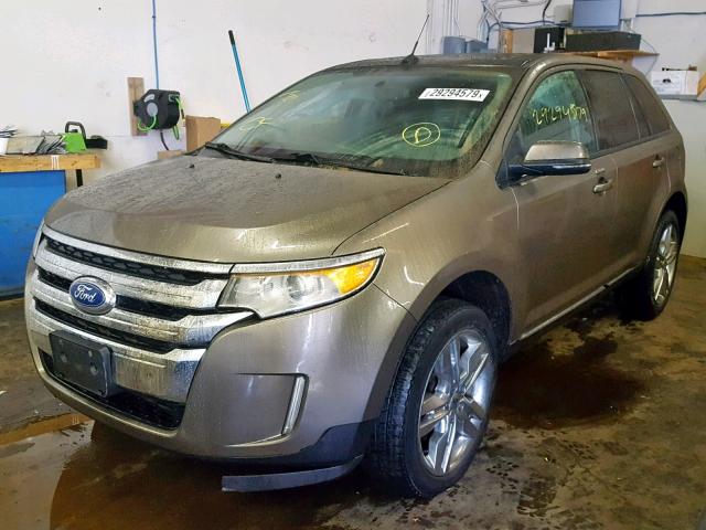 2FMDK4JCXDBA95372 - 2013 FORD EDGE SEL WHITE photo 2