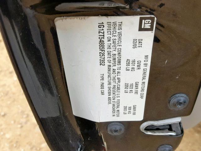 1G1ZT54885F257352 - 2005 CHEVROLET MALIBU LS BLACK photo 10