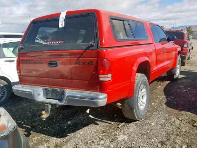 1B7GG22N61S197275 - 2001 DODGE DAKOTA RED photo 4