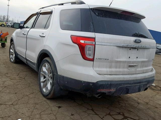 1FMHK8F89CGA12552 - 2012 FORD EXPLORER L WHITE photo 3