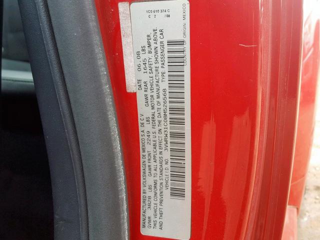 3VWRW31C08M526568 - 2008 VOLKSWAGEN NEW BEETLE Qırmızı foto 10