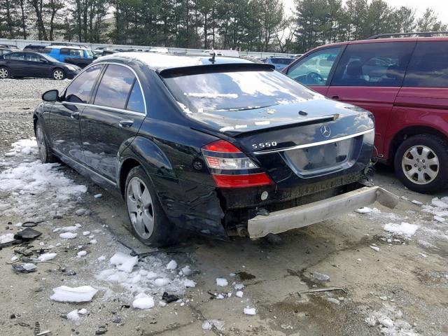 WDDNG71X27A074245 - 2007 MERCEDES-BENZ S 550 BLACK photo 3