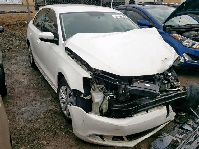 3VW2K7AJ2EM366451 - 2014 VOLKSWAGEN JETTA BASE WHITE photo 1
