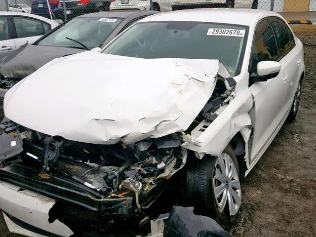 3VW2K7AJ2EM366451 - 2014 VOLKSWAGEN JETTA BASE WHITE photo 2