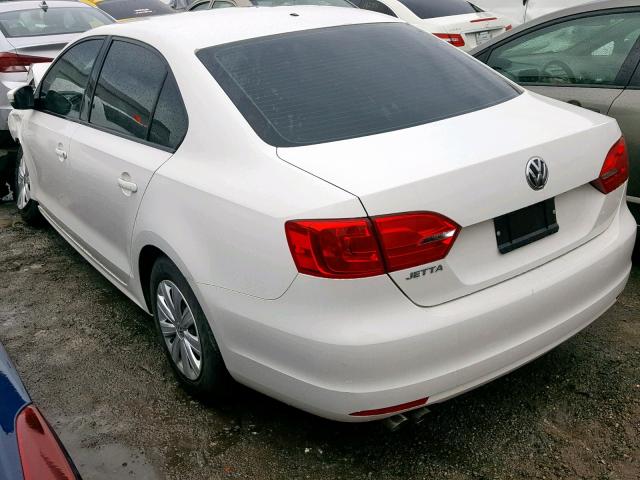 3VW2K7AJ2EM366451 - 2014 VOLKSWAGEN JETTA BASE WHITE photo 3
